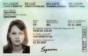 illustration du nouveau modèle de carte d'identité pour belge de 12 ans et plus
